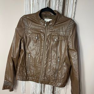 Brown leather jacket